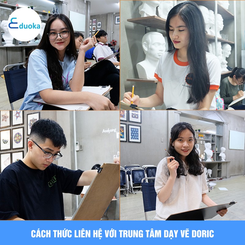 Cách thức liên hệ với trung tâm dạy vẽ Doric