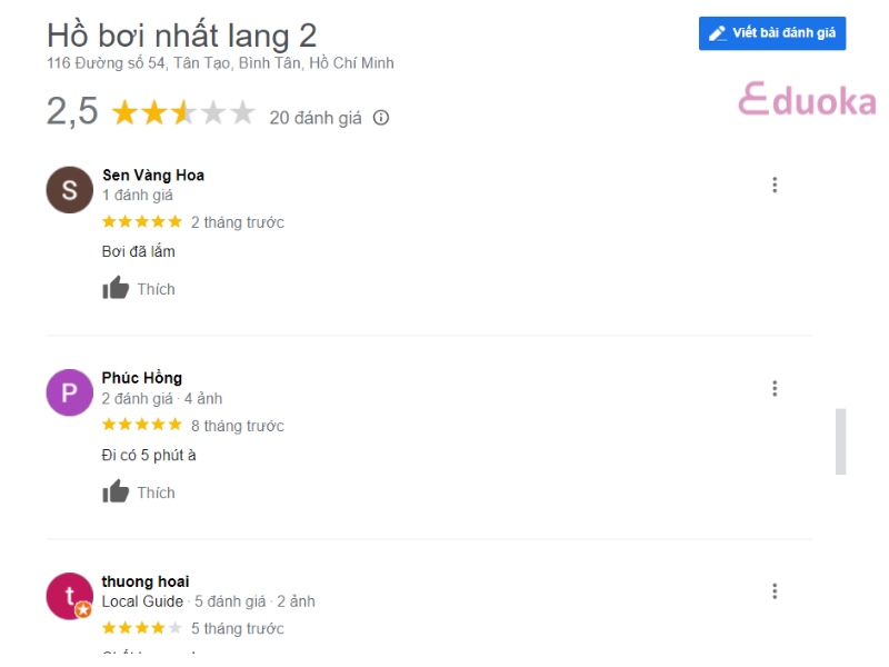 Đánh giá của khách hàng về hồ bơi Nhất Lan