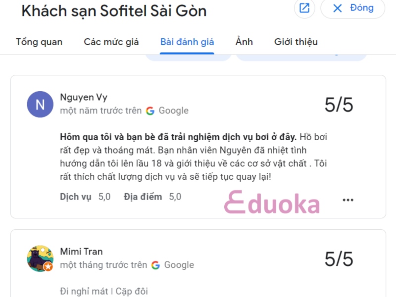 Cảm nhận của khách hàng về hồ bơi khách sạn Sofitel Plaza Saigon