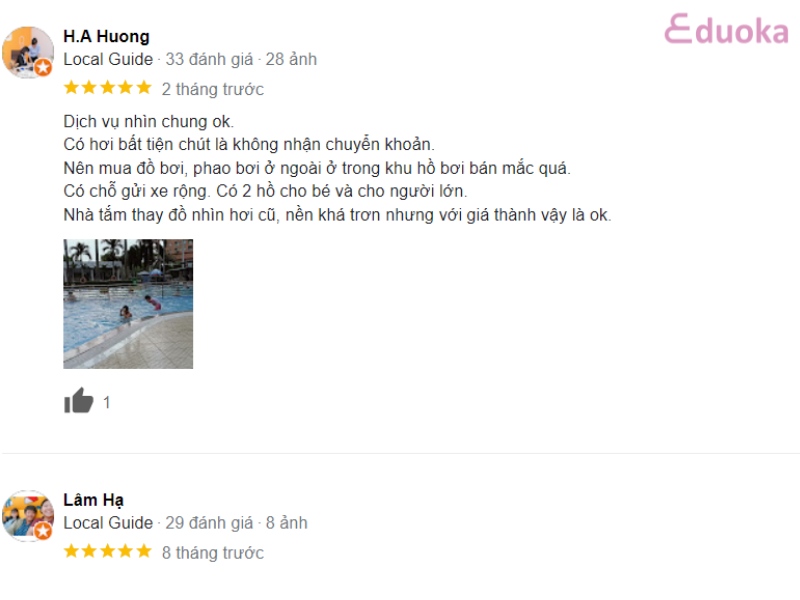 Đánh giá của khách hàng về Hồ Bơi Starlight
