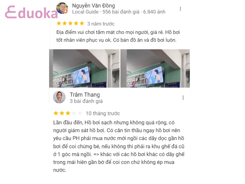 Đánh giá của khách hàng về hồ bơi nhà thiếu nhi Quận 6