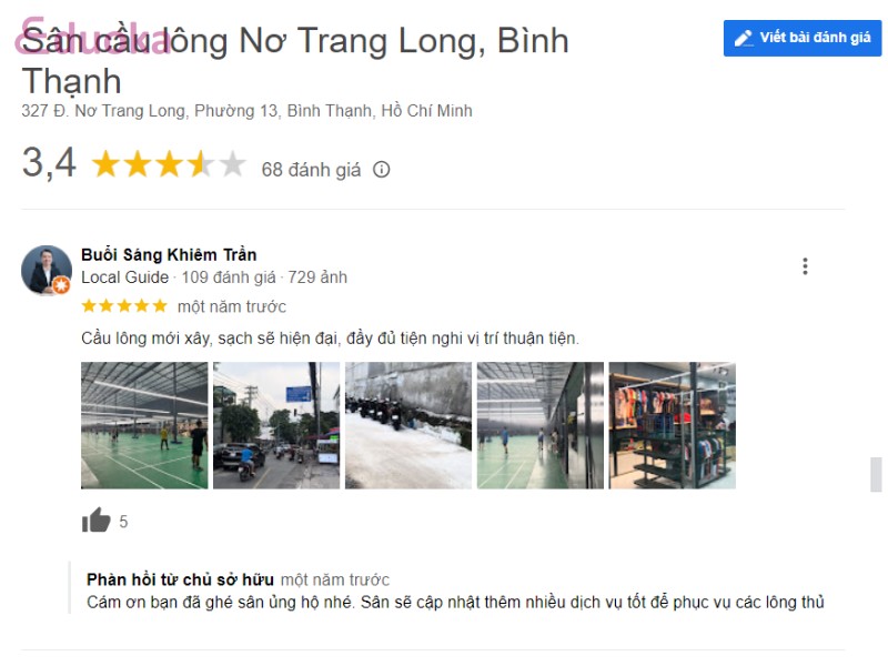 Trải nghiệm thực tế về Sân cầu lông Nơ Trang Long Bình Thạnh