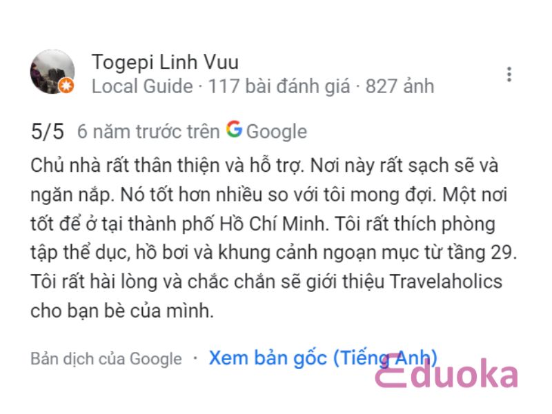 Đánh Giá của Khách Hàng về Bể Bơi Travelaholic's Homestay - Vinhomes Central Park