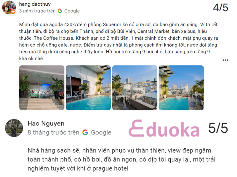 Đánh Giá Của Khách Hàng Về Hồ Bơi Prague Hotel