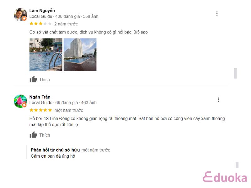 Đánh giá của khách hàng về HỒ BƠI 4S LINH ĐÔNG