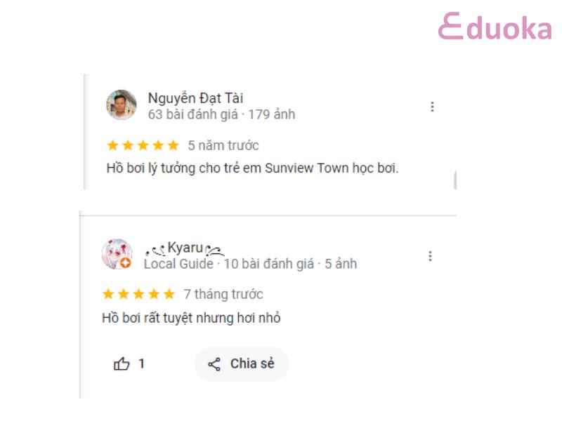 Đánh giá của khách hàng về Hồ Bơi Sunview