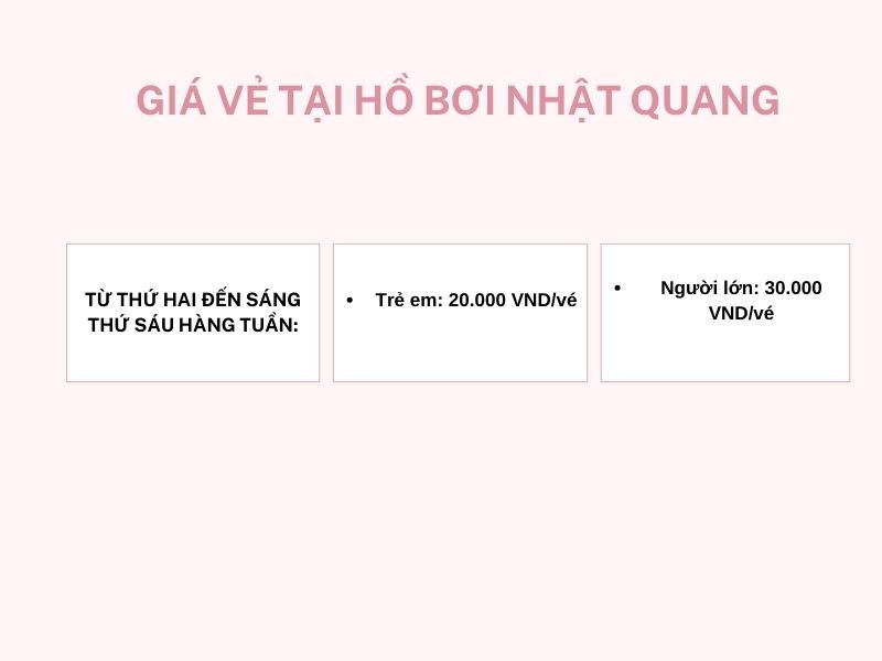Chi phí tại Hồ bơi Nhật Quang là bao nhiêu?