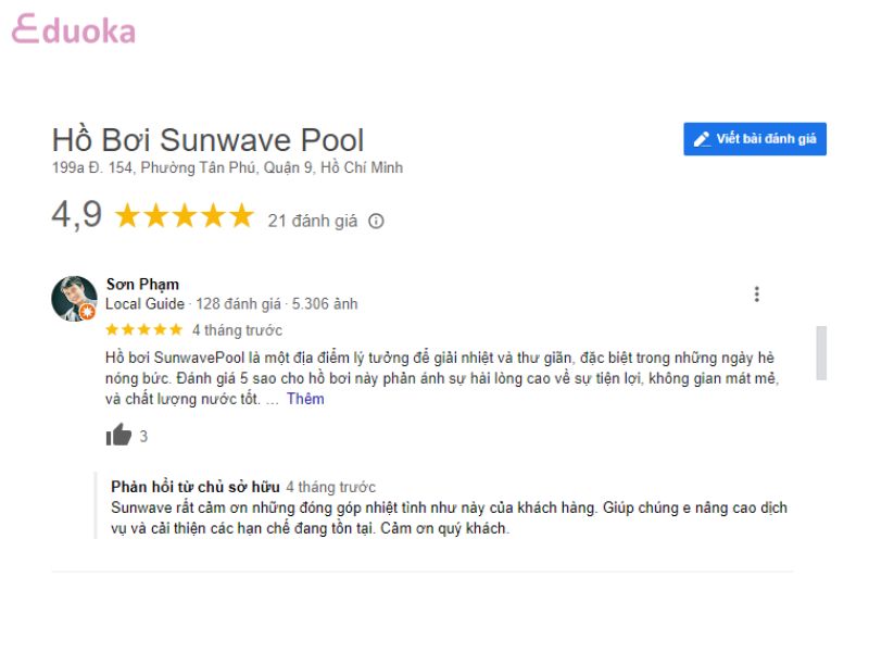Trải Nghiệm Của Khách Hàng Về Hồ Bơi Sunwave Pool