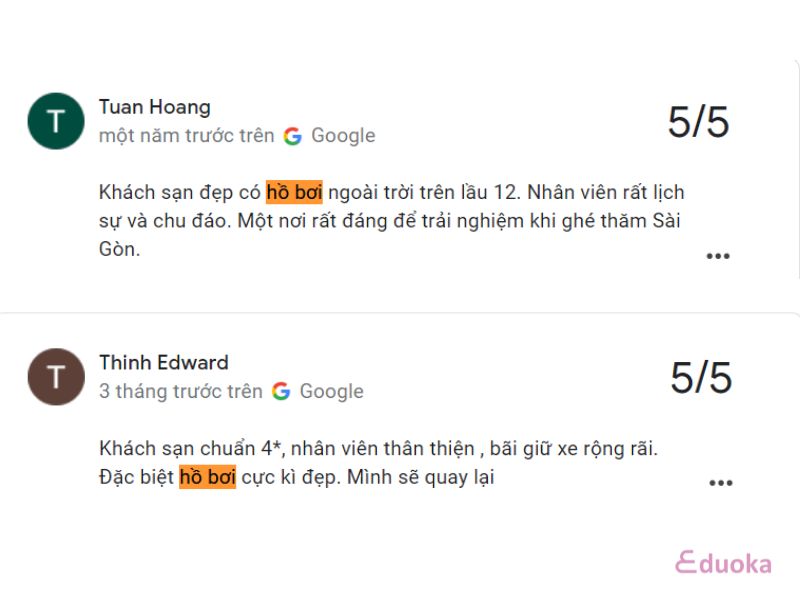 Đánh Giá Của Khách Hàng Về Hồ Bơi EDEN STAR SAIGON HOTEL