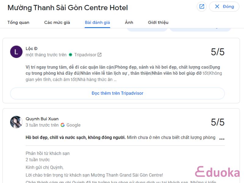 Review chân thực của Khách Hàng về Bể Bơi Mường Thanh Sài Gòn Centre Hotel