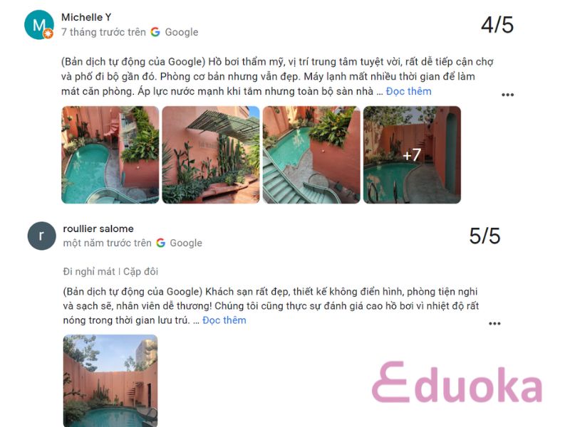 Review Của Khách Hàng Về Bể Bơi La Memoria Hotel