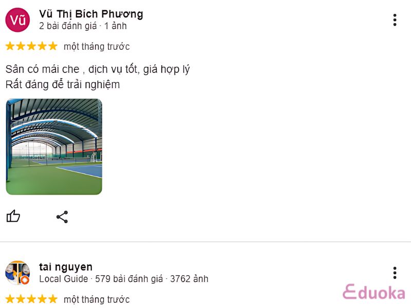 Review của khách hàng về sân Tennis Tấn Trường