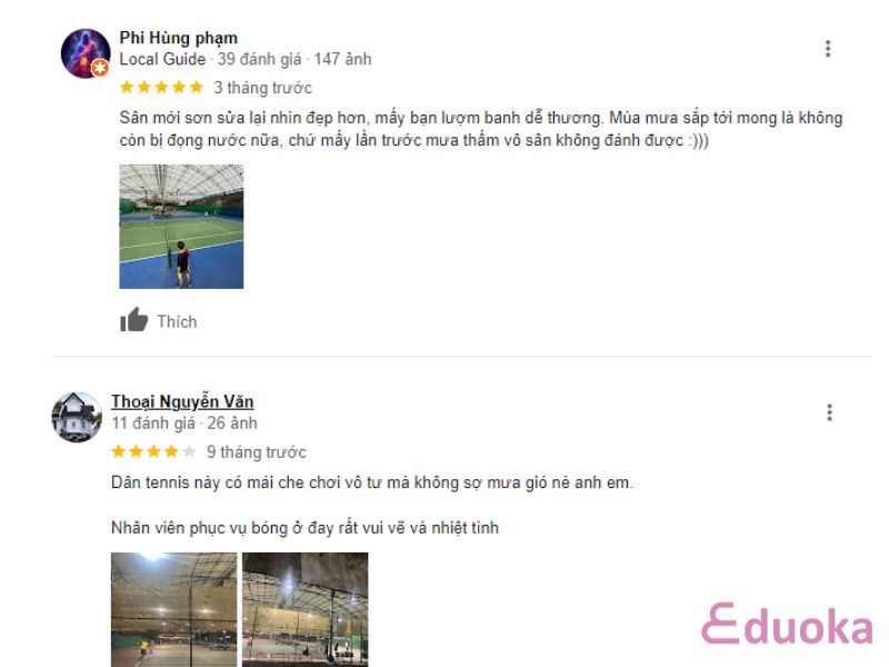 Nhận xét của khách hàng về Sân Tennis Kỳ Hòa