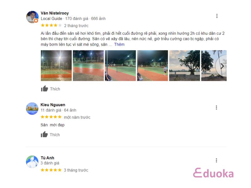 Đánh giá từ khách hàng về Sân Tennis Dầu Khí