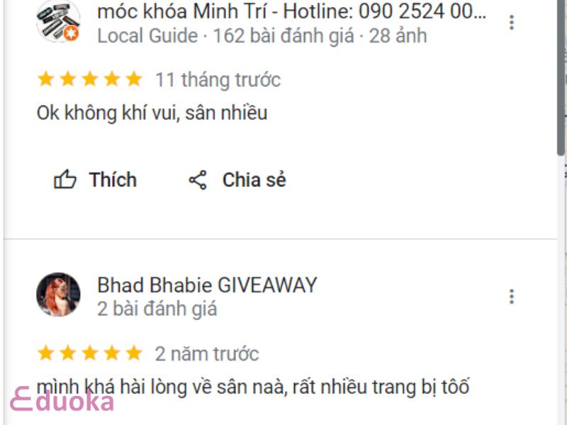 Review của khách hàng về Sân Tennis Trung Thiện