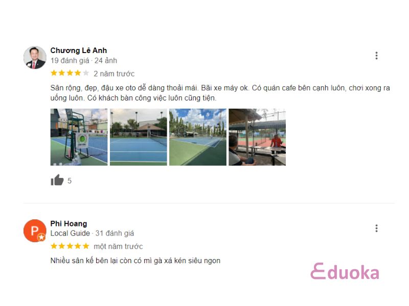 Trải nghiệm của khách hàng về Sân Tennis KDC Vĩnh Lộc