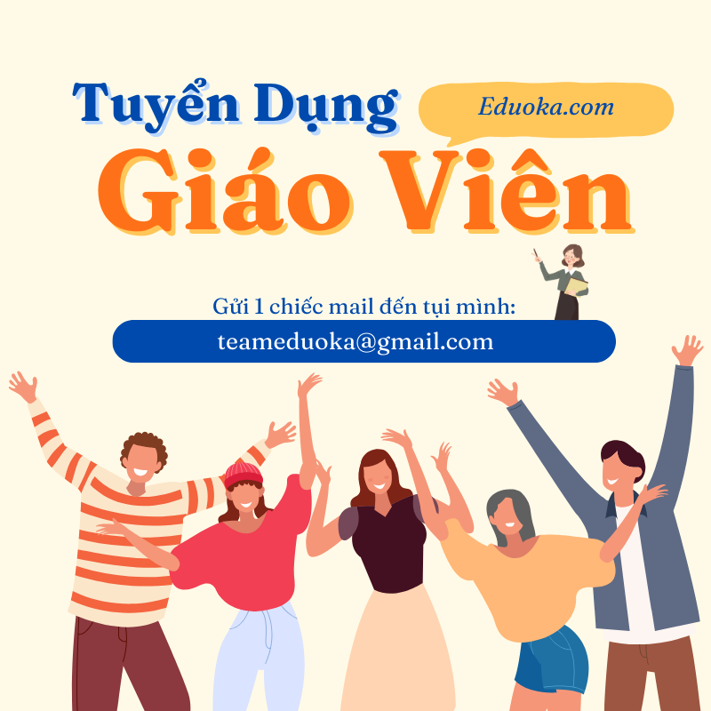 Tuyển dụng giáo viên làm việc Part time - Full time tại trung tâm Eduoka