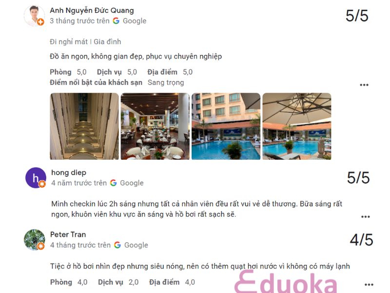 Đánh Giá Của Khách Hàng Về Hồ Bơi Parkroyal Sài Gòn