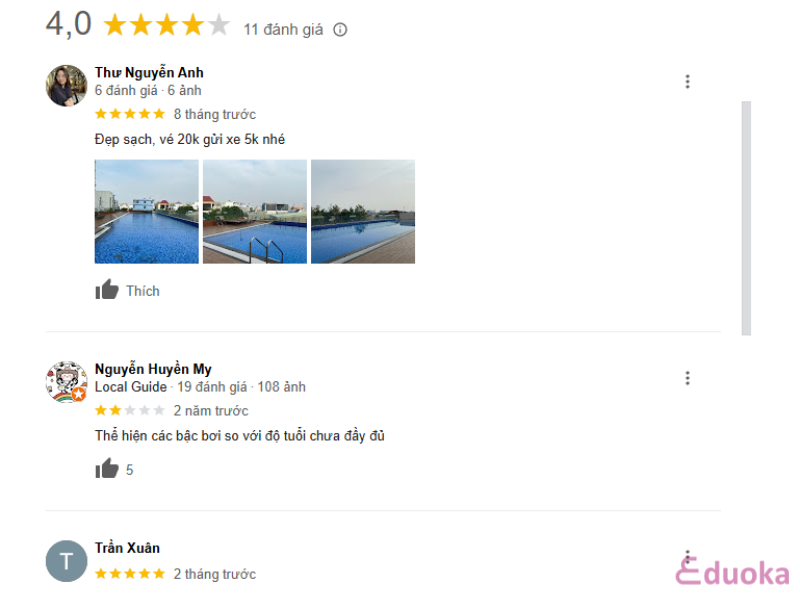 Đánh giá của khách hàng về Bể bơi Hiệp Thành City