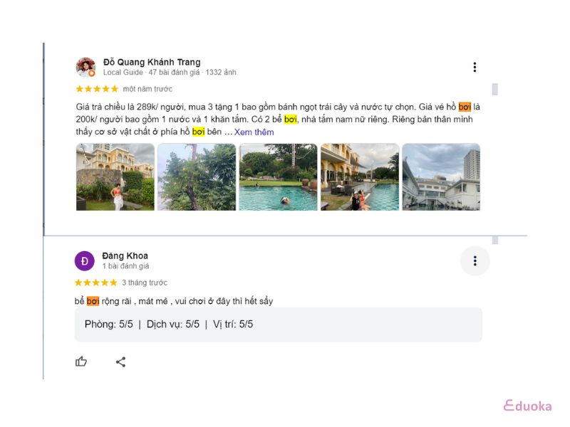 Trải Nghiệm Của Khách Hàng Tại Bể Bơi Chloe Gallery