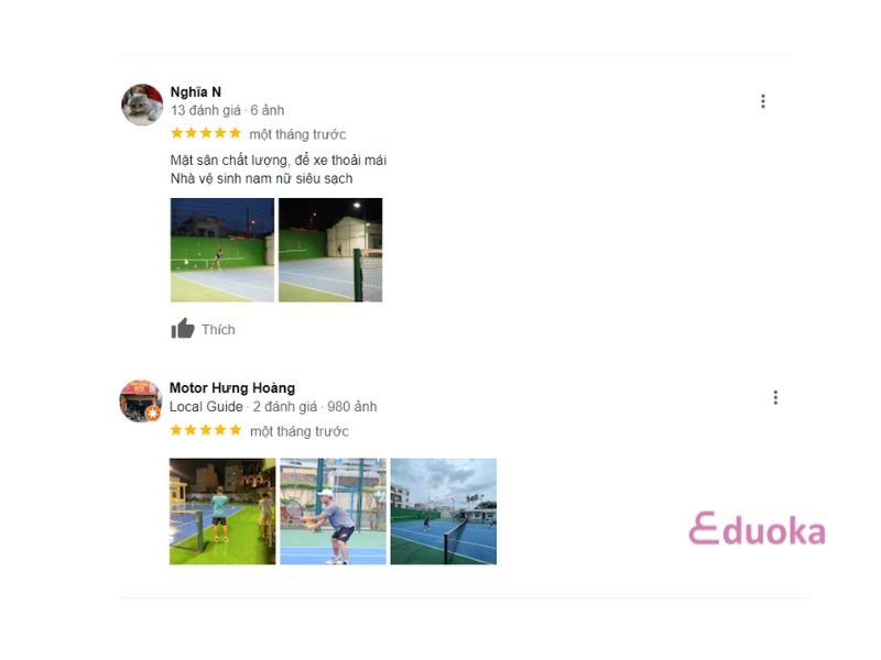 Đánh giá của khách hàng về sân tennis P/S
