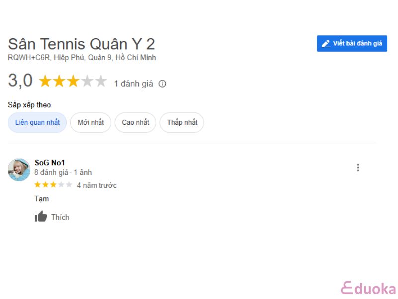 Nhận xét của khách hàng về sân tennis Quân Y 2