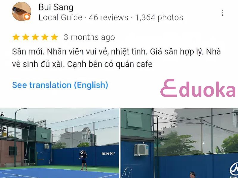 Đánh giá của khách hàng về sân tennis Master
