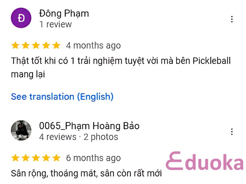 Đánh giá trải nghiệm của khách hàng về sân tennis Đông Sài Gòn