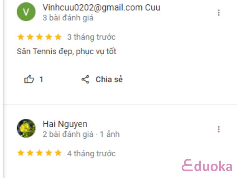 Trải nghiệm của khách hàng về sân tennis TTVH H.Bình Chánh