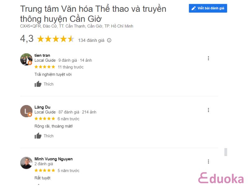 Đánh giá của khách hàng về Sân tennis TTVHTT huyện Cần Giờ