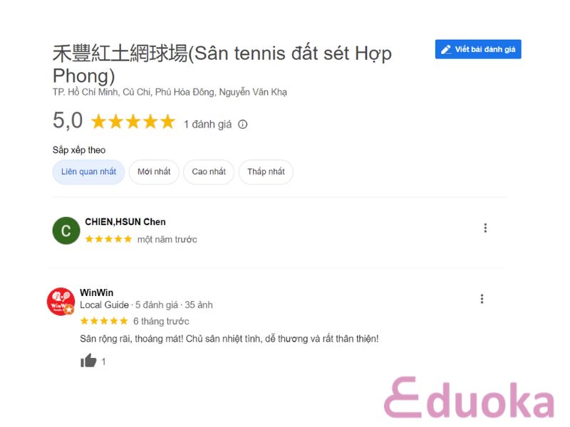 Trải Nghiệm Của Khách Hàng Về Sân Tennis Đất Sét Hợp Phong