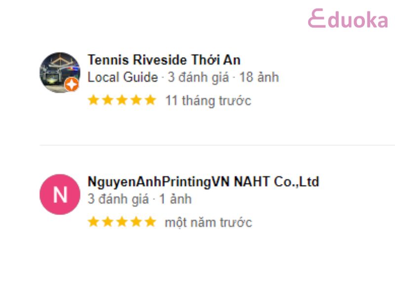 Đánh giá từ khách hàng về Sân Tennis Vạn Hà