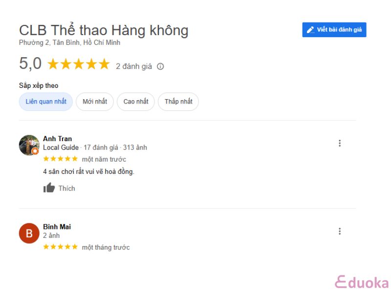 Trải Nghiệm Của Khách Hàng Về CLB Thể Thao Hàng Không