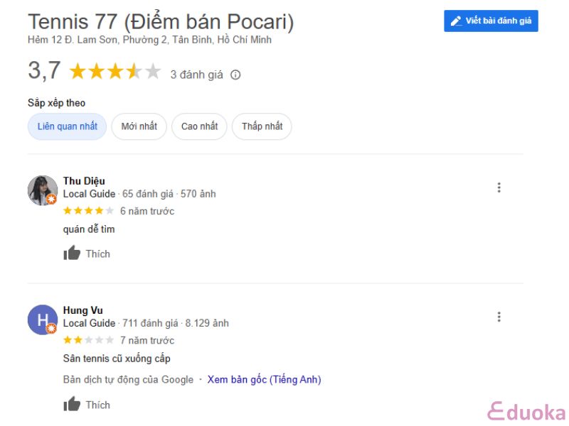 Đánh Giá Của Khách Hàng Về Sân Tennis T77