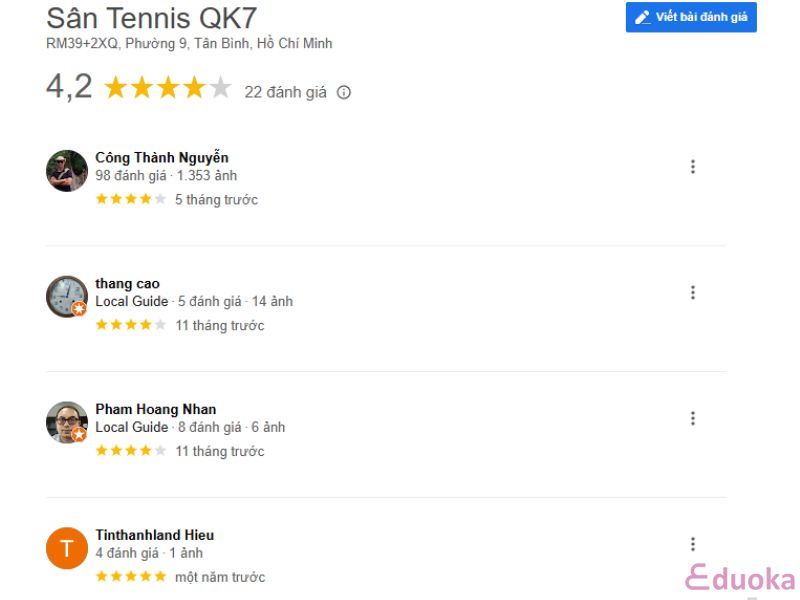 Trải Nghiệm Của Khách Hàng Về sân Sân Tennis QK7 Tân Bình